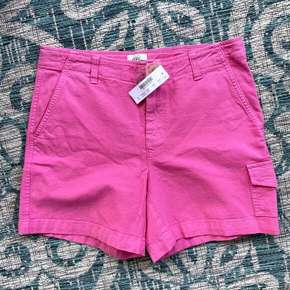 J.Crew Garment-Dyed Stretch Cargo Shorts in Dusty Rose Pink‎ - Size 00 - Picture 2 of 10